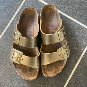Gold Birkenstock’s Size 39
